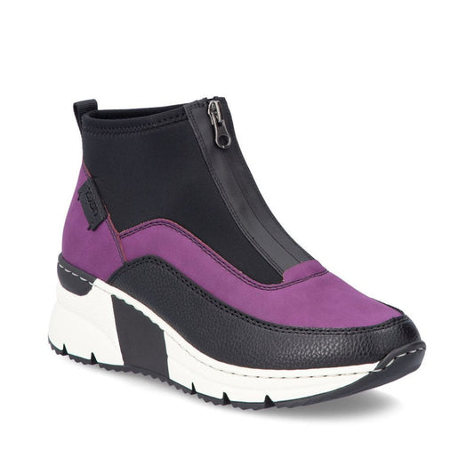 Womens Rieker Zipper Wedge Trainer-style Shoe Purple