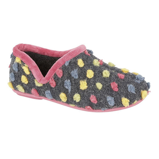 Womens Sleepers Multi Knitted Textile Slippers Fuchsia