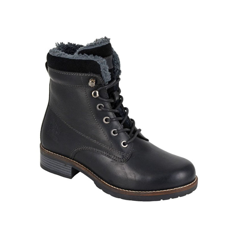 Womens Woodland Leather Boots Black