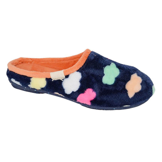 Womens Sleepers Multi Coloured Cloud Slippers Navy