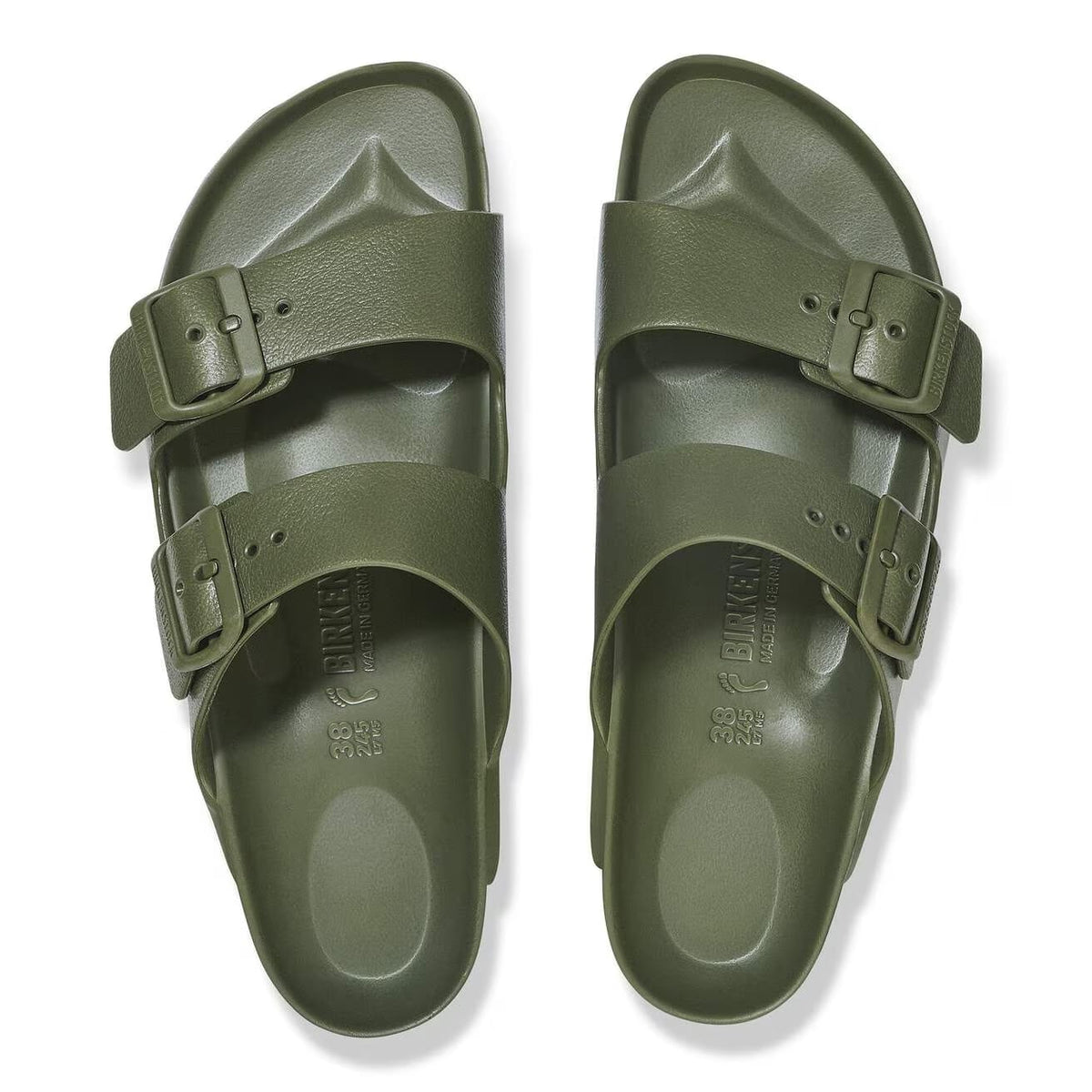 Birkenstock Arizona EVA Sandals Khaki Green Narrow Fit – top view