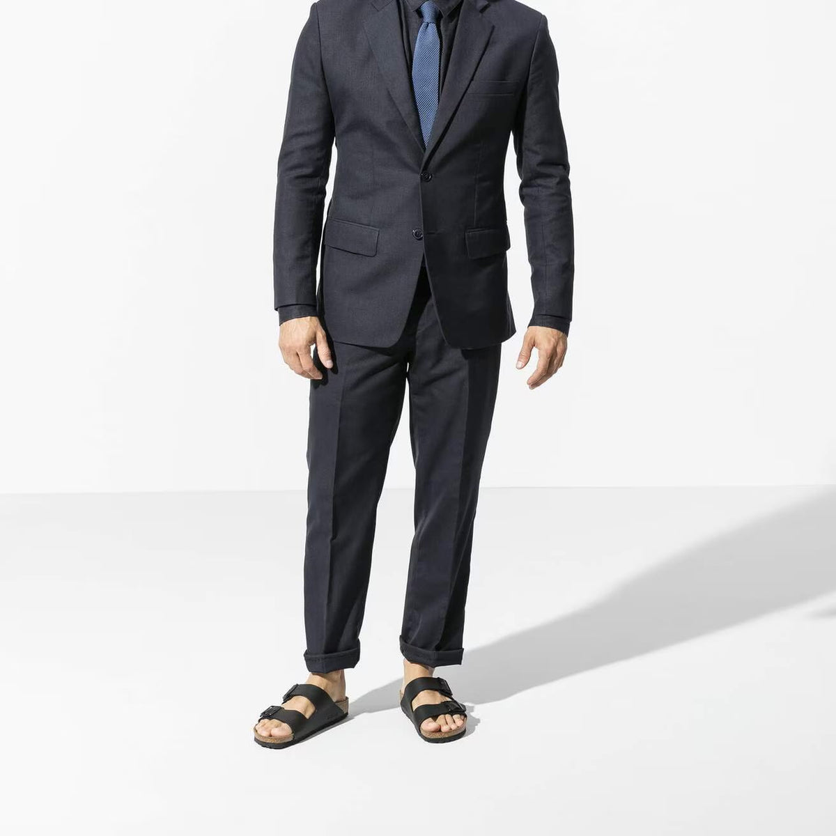 Birkenstock Arizona Two-Strap Birko-Flor Sandals Black Regular Fit – detail view