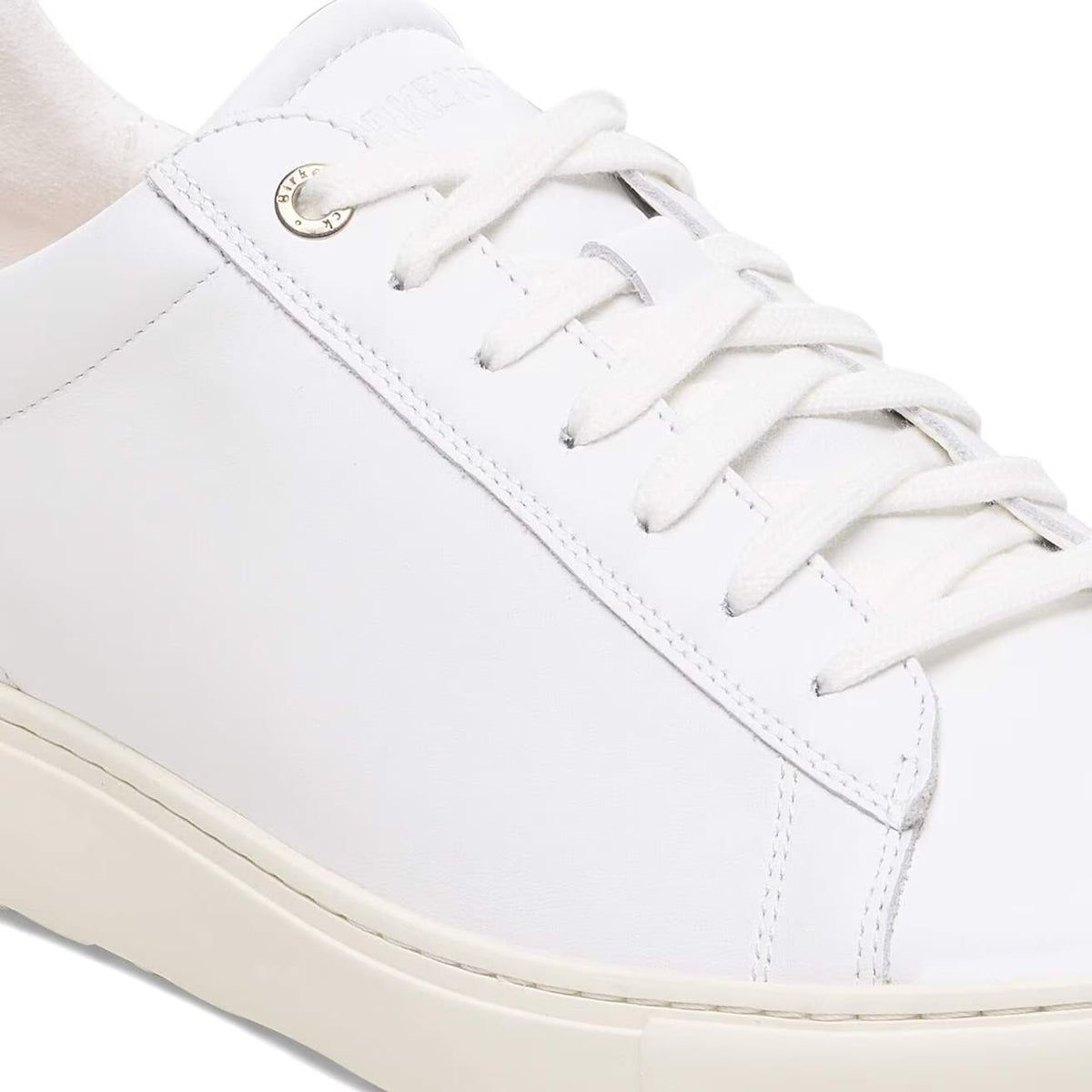 Birkenstock Bend Low Natural Leather Trainer Style White Regular Fit – detail view