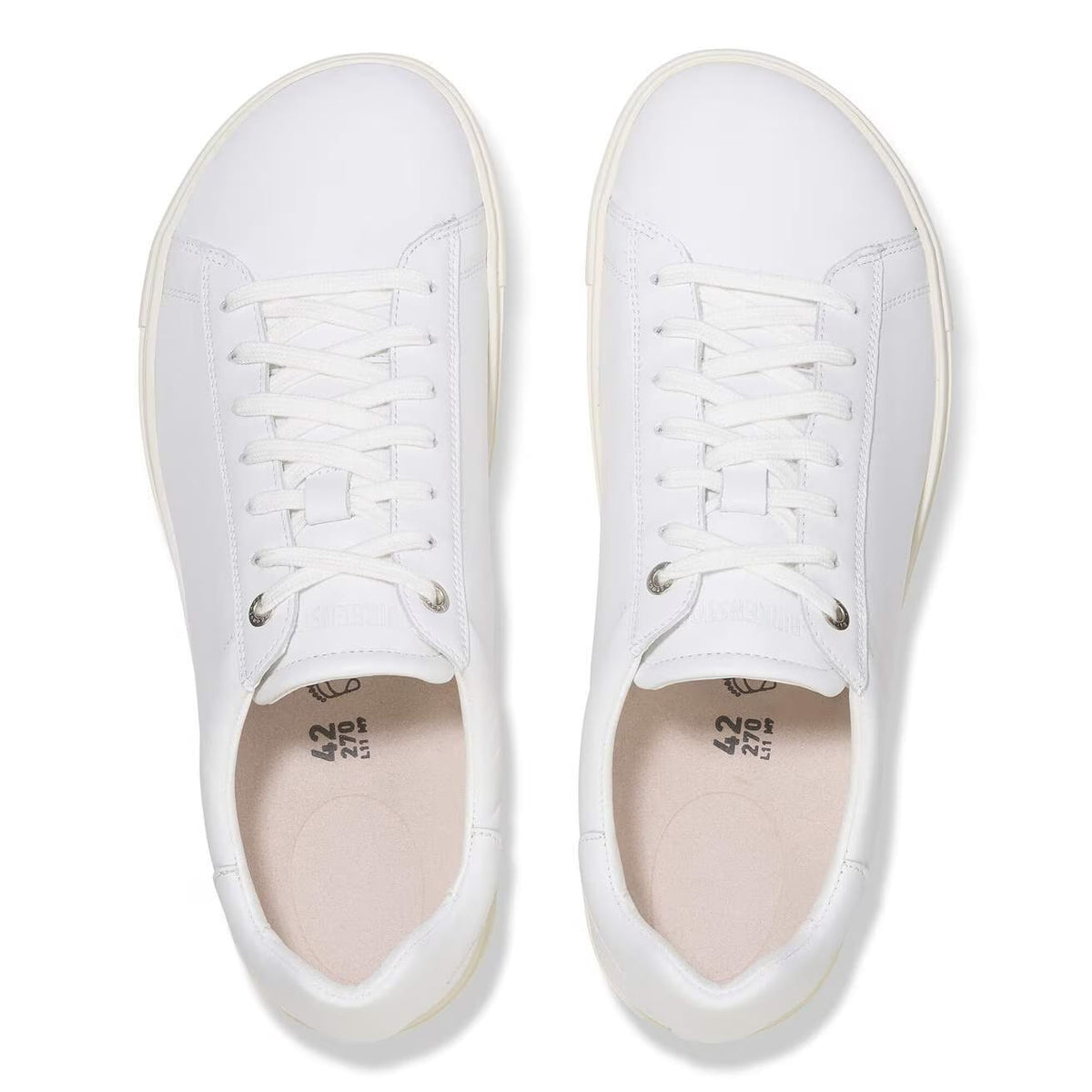 Birkenstock Bend Low Natural Leather Trainer Style White Regular Fit – top view
