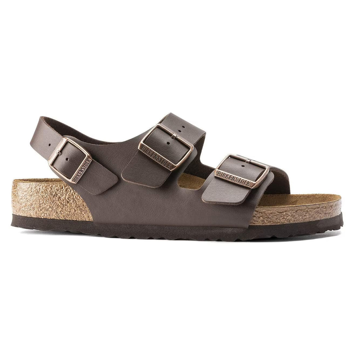 Birkenstock Milano Birko-Flor Sandals Dark Brown Regular Fit – side view