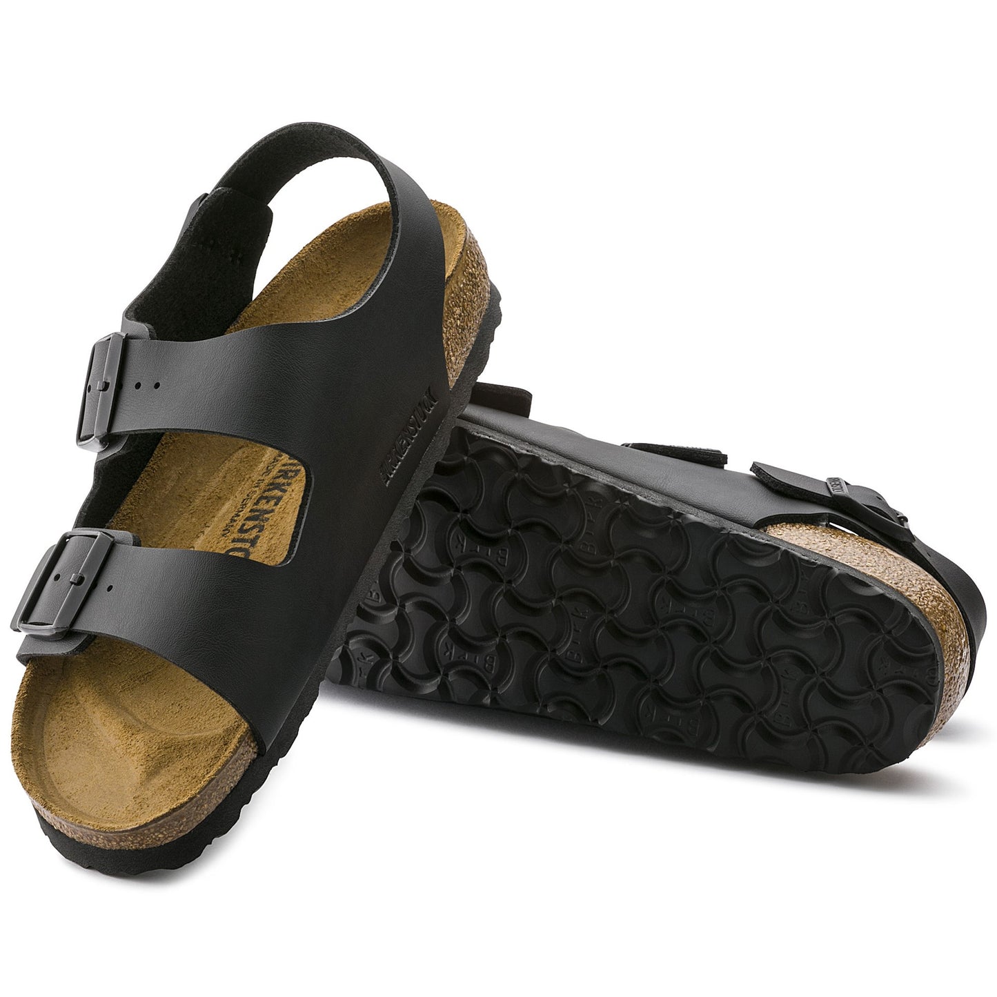 Unisex Birkenstock Milano Birko-Flor Sandals Black Regular Fit