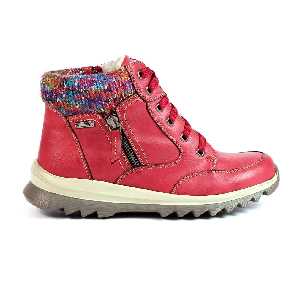 Womens Lunar Waterproof Zip Boots Red