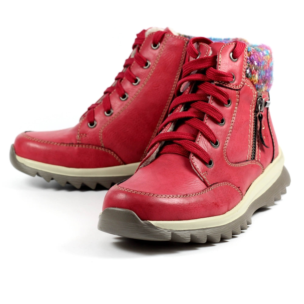 Womens Lunar Waterproof Zip Boots Red