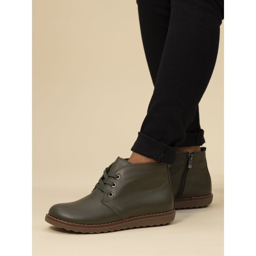 Womens Lunar Leather Ankle Boots Green