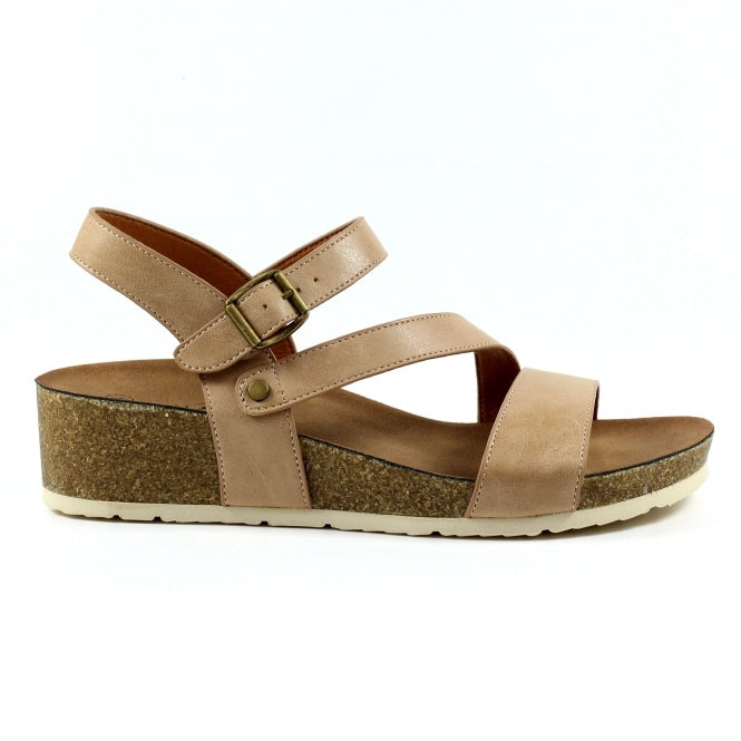 Womens Lunar Wedged Sandals Beige