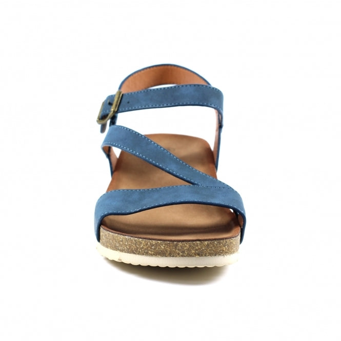 Womens Lunar Wedged Sandals Navy