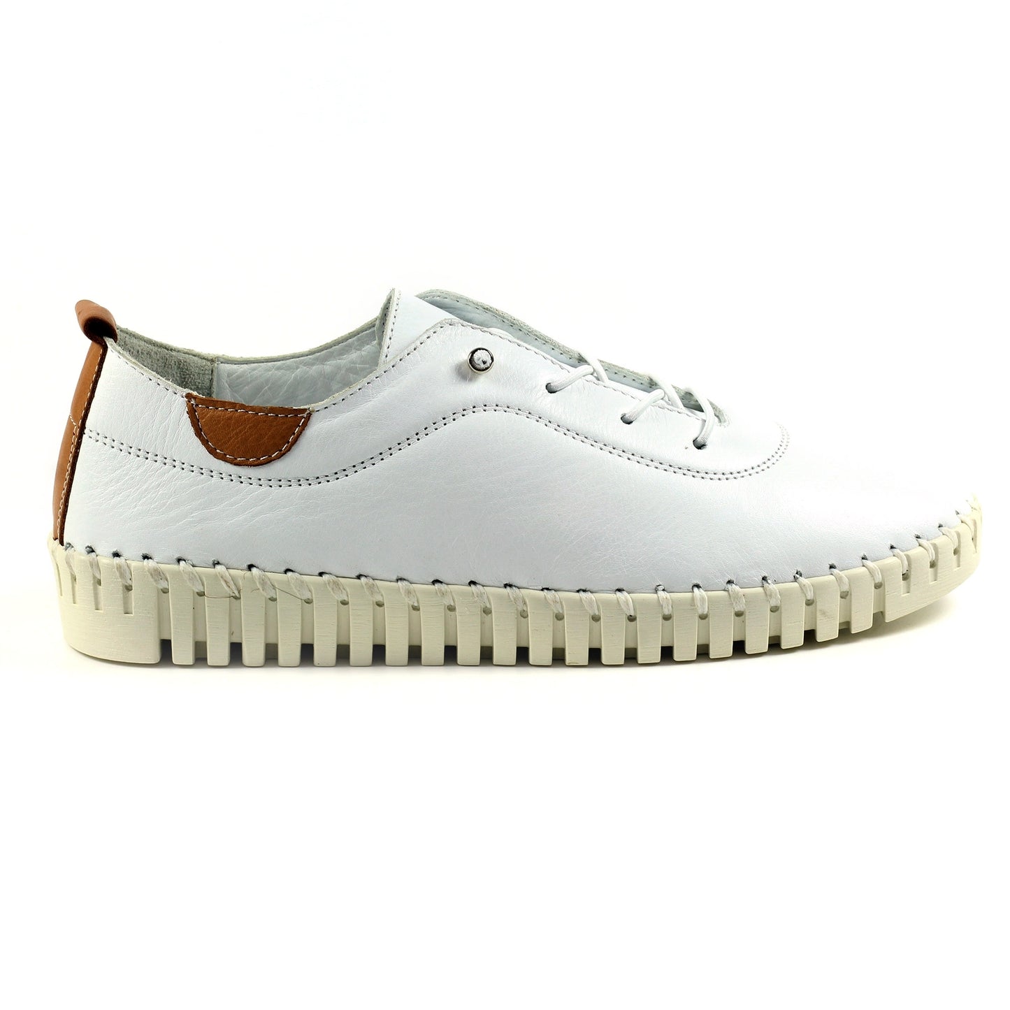 Womens Lunar Flamborough White Leather Shoes White