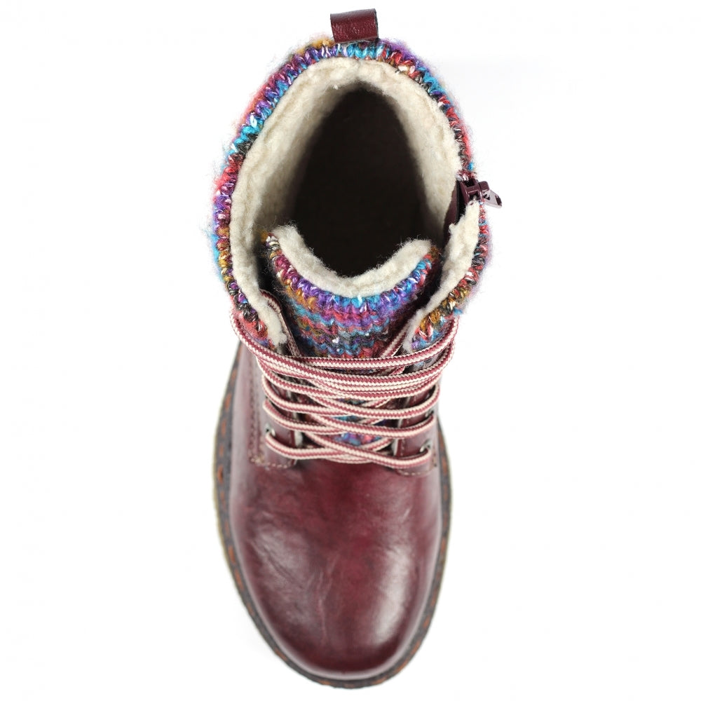 Womens Lunar Waterproof Ankle Boots Burgundy