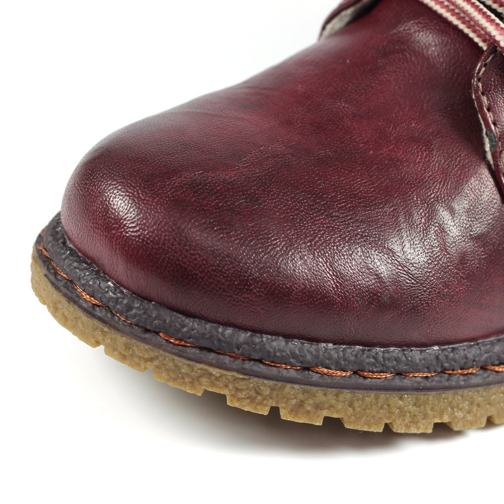 Womens Lunar Waterproof Ankle Boots Burgundy