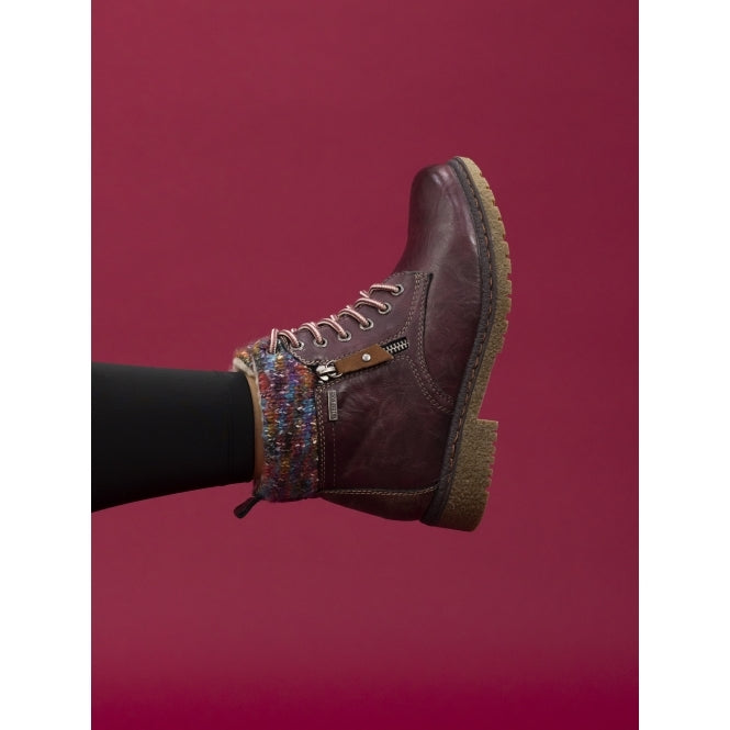 Womens Lunar Waterproof Ankle Boots Burgundy