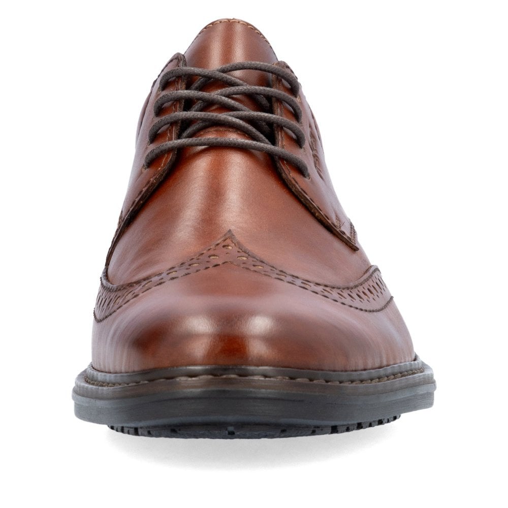 Mens Rieker Leather Lace-Up Shoes Brown