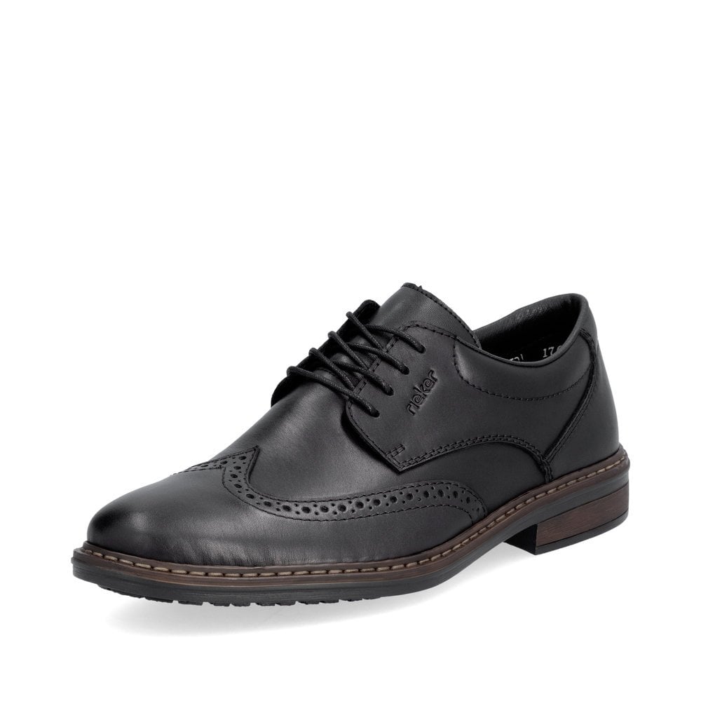 Mens Rieker Extra Wide Lace-Up Shoes Black