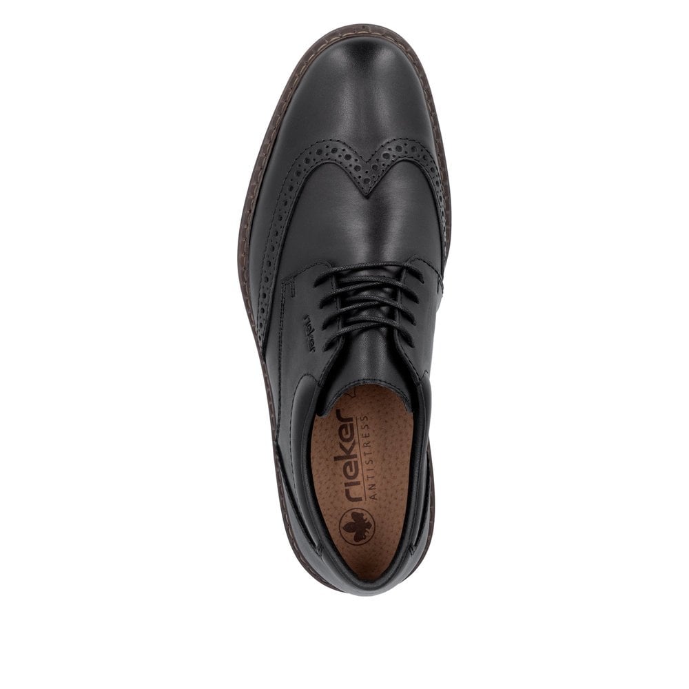 Mens Rieker Extra Wide Lace-Up Shoes Black