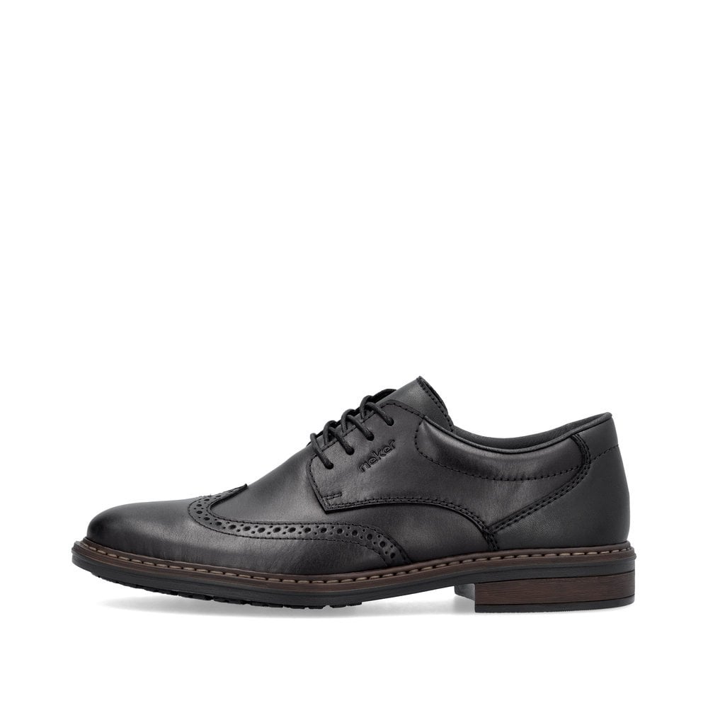 Mens Rieker Extra Wide Lace-Up Shoes Black