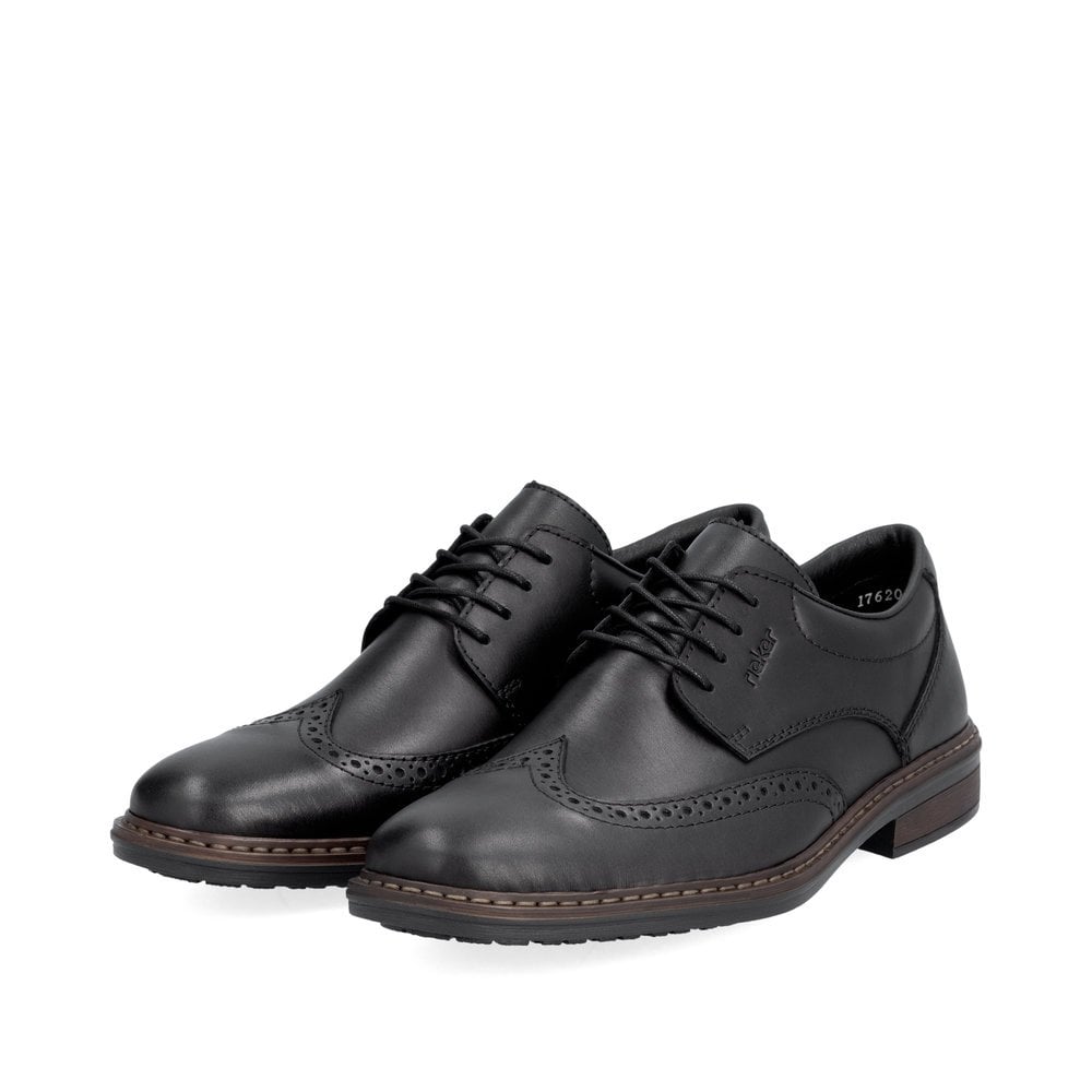 Mens Rieker Extra Wide Lace-Up Shoes Black