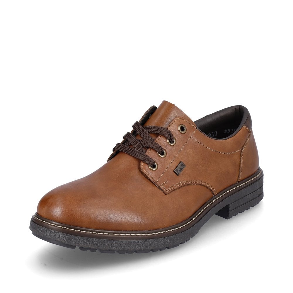 Mens Rieker Leather Lace-Up Shoes Brown