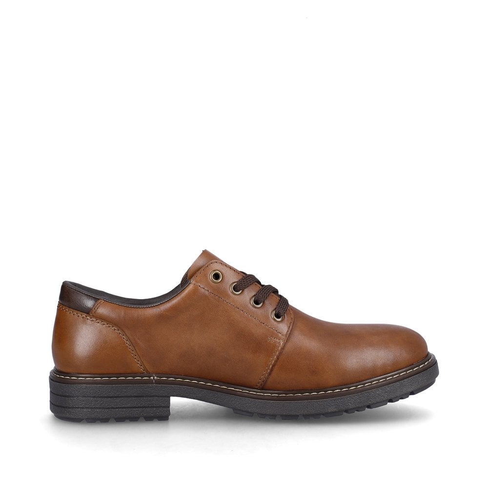 Mens Rieker Leather Lace-Up Shoes Brown