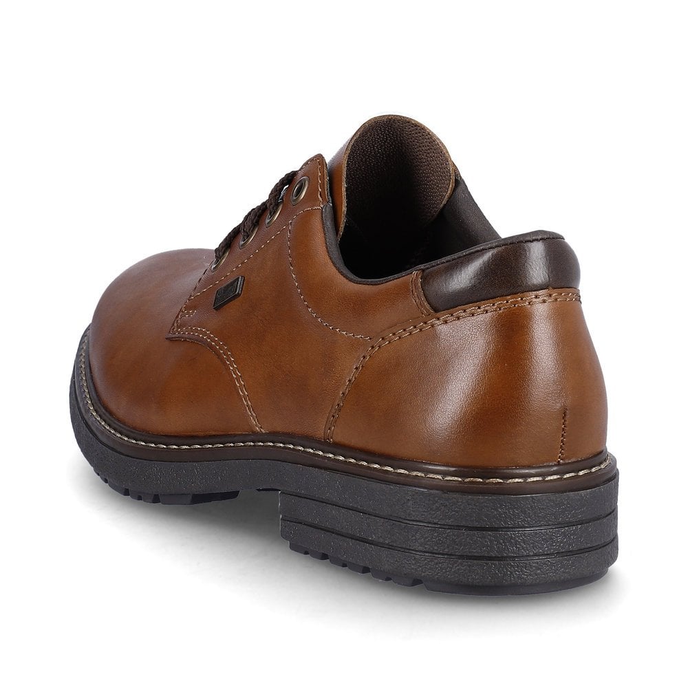 Mens Rieker Leather Lace-Up Shoes Brown