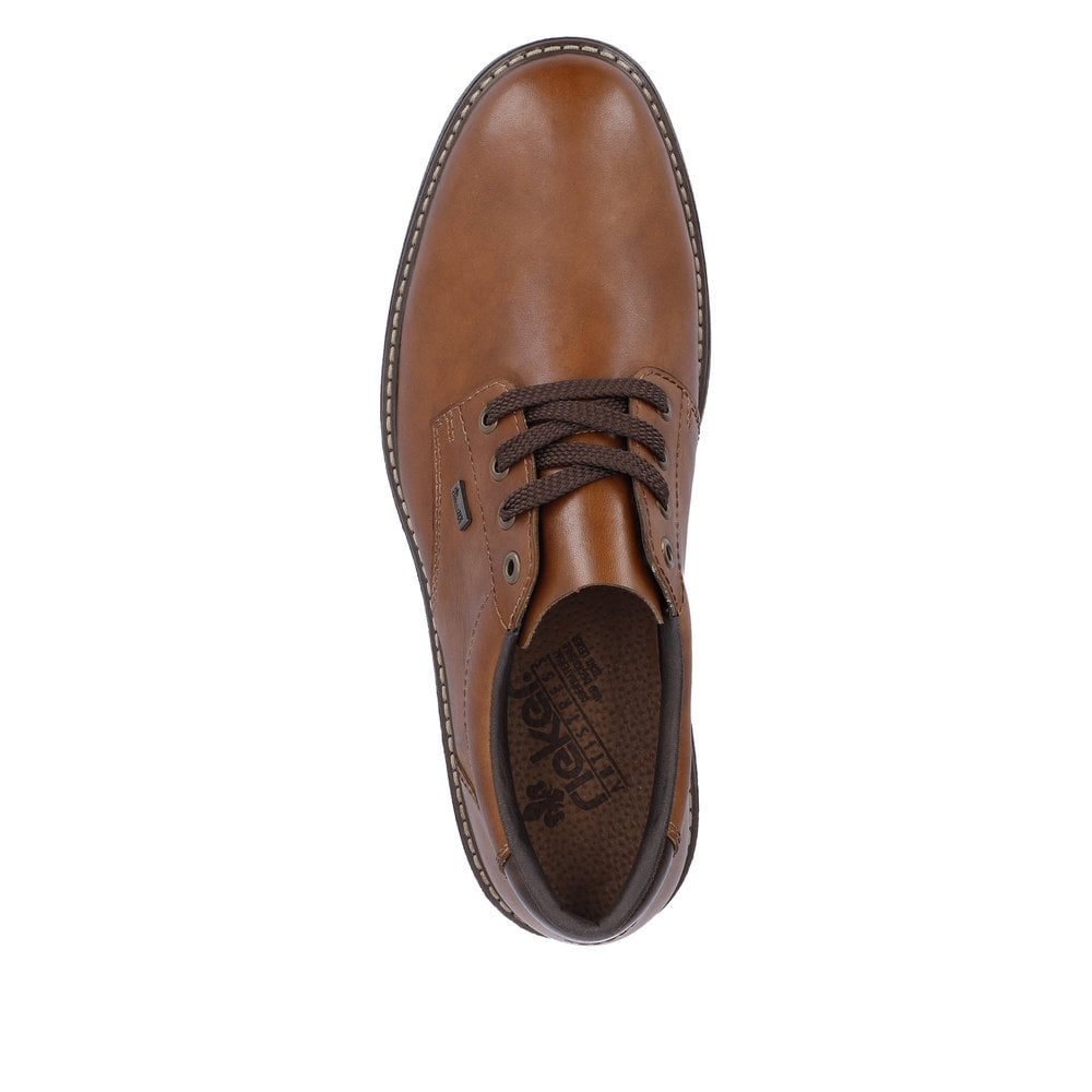 Mens Rieker Leather Lace-Up Shoes Brown