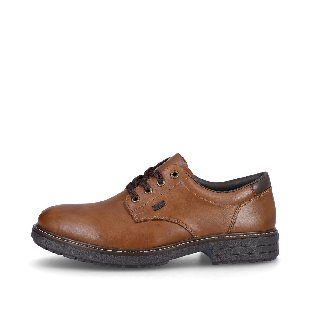 Mens Rieker Leather Lace-Up Shoes Brown