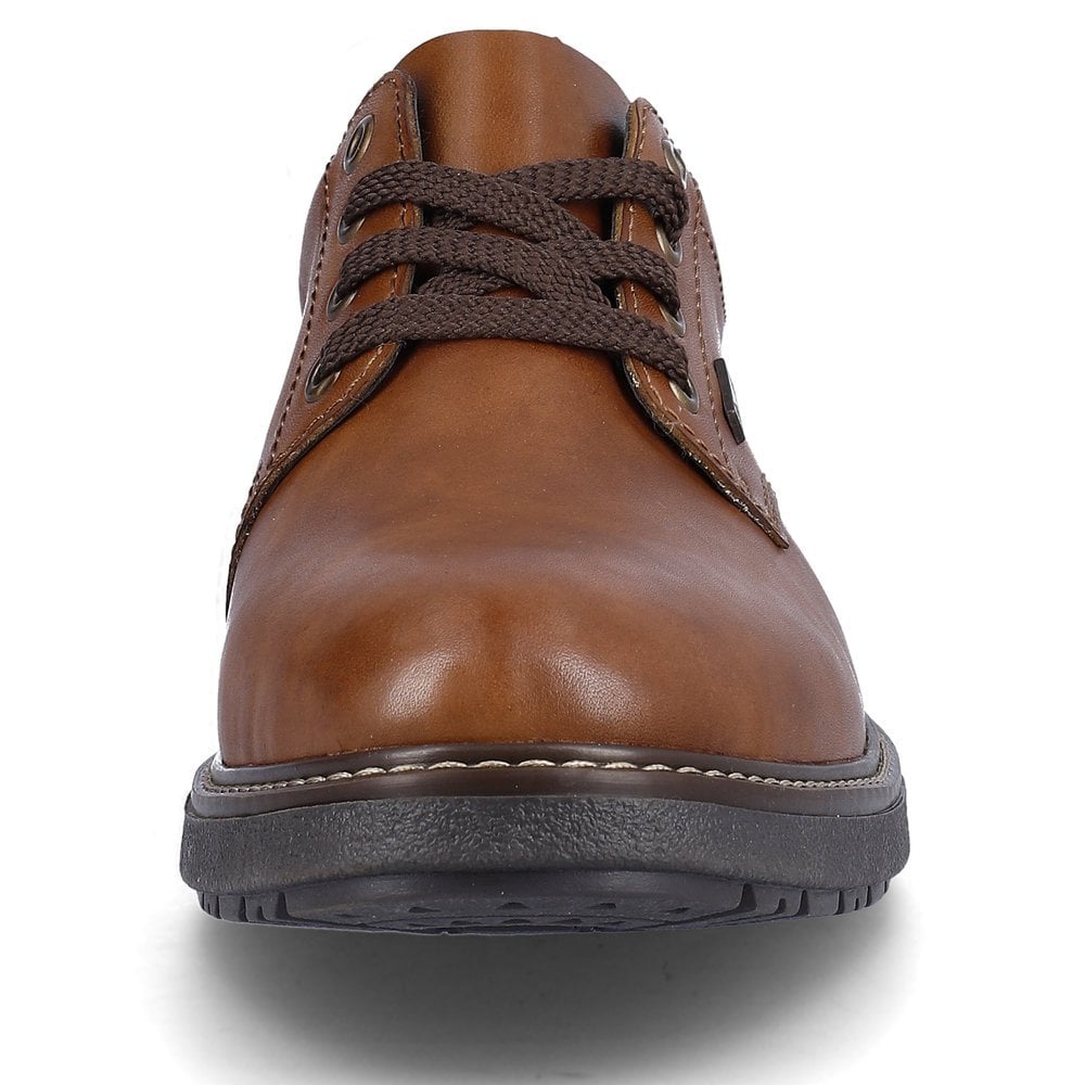 Mens Rieker Leather Lace-Up Shoes Brown