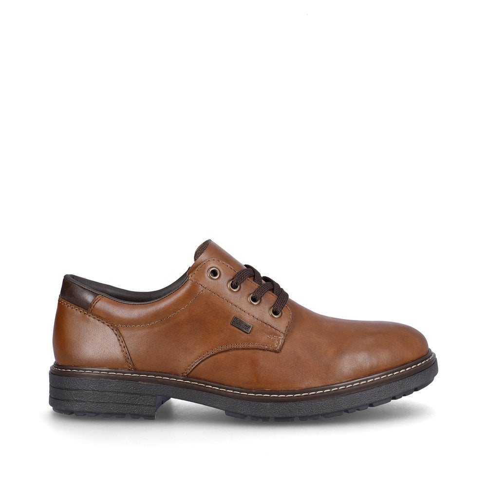 Mens Rieker Leather Lace-Up Shoes Brown