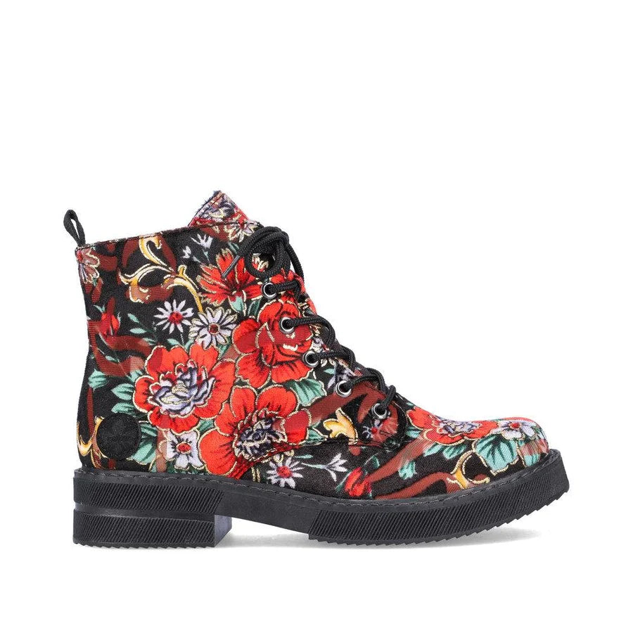 Womens Rieker Fleece Lining Boots Flower Multi