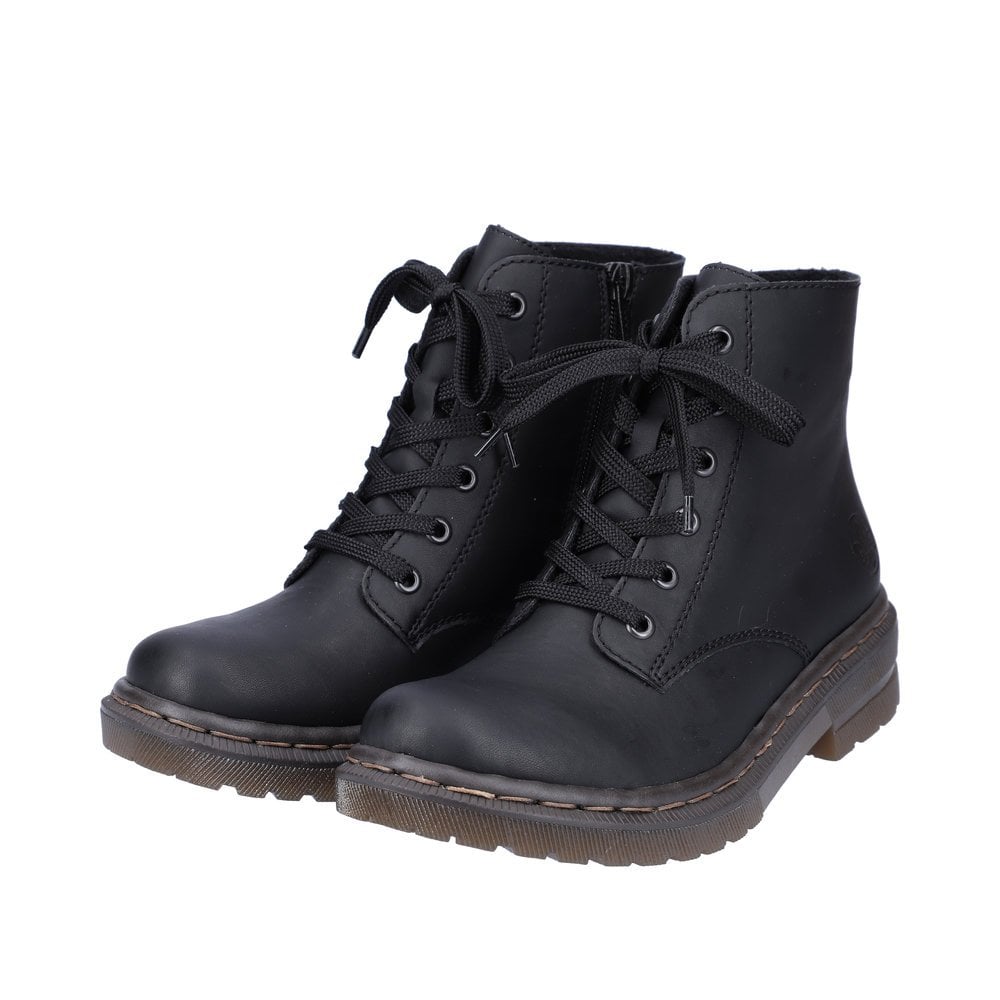 Womens Rieker Zipper Ankle Boots Black