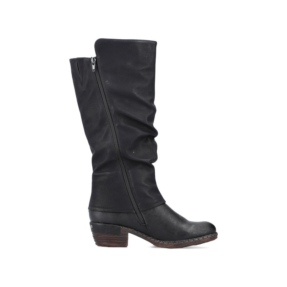 Womens Rieker Tex Water Resistant Knee High Boots Black