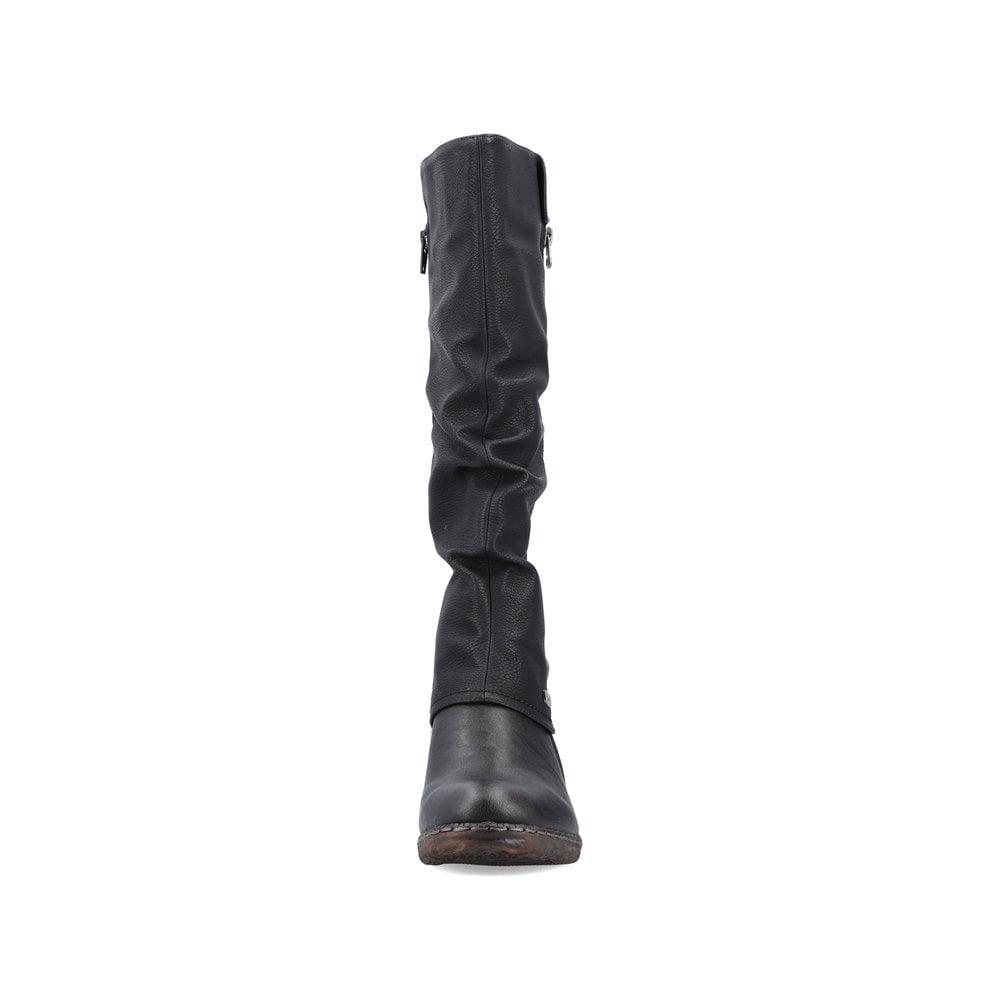 Womens Rieker Tex Water Resistant Knee High Boots Black