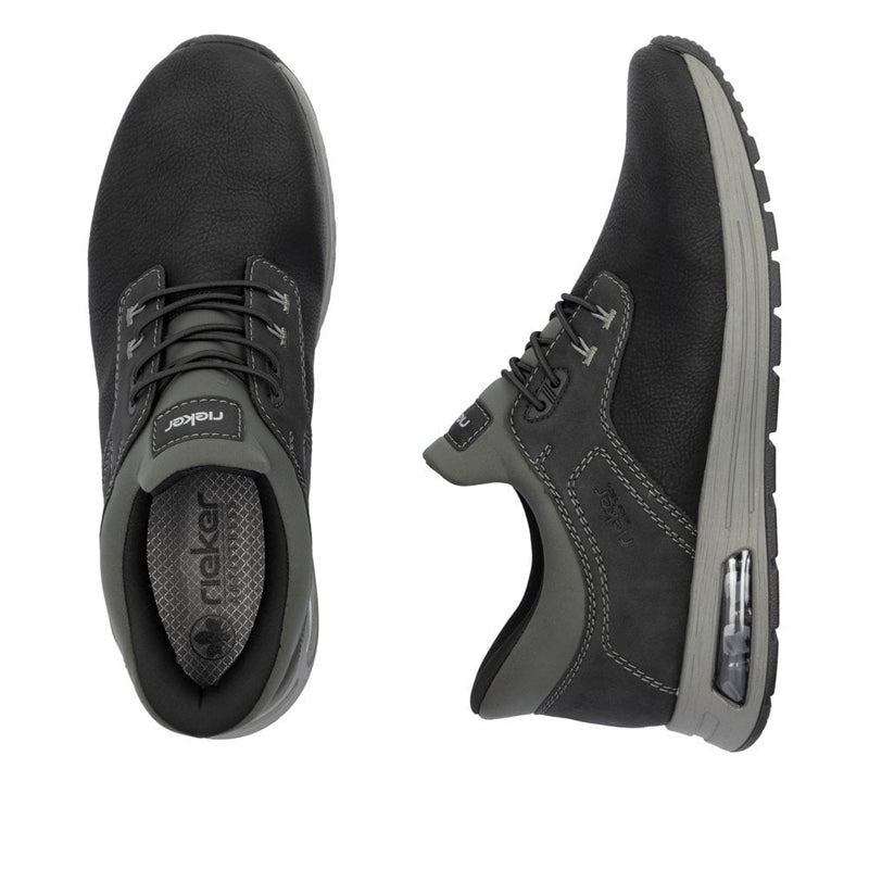 Mens Rieker Slip-on Laced Shoes Trainers Black