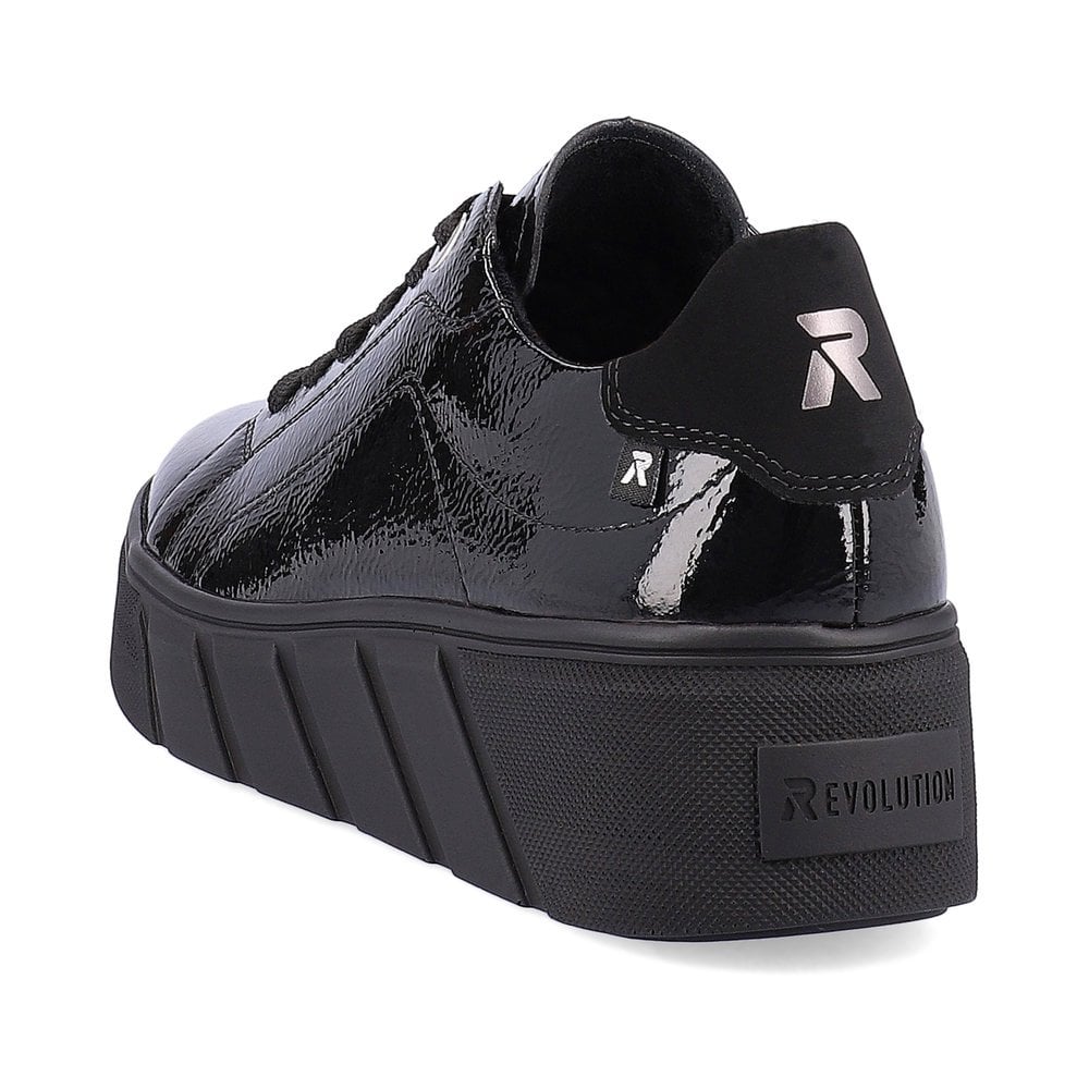 Womens Rieker R-Evolution Leather Shoes Black