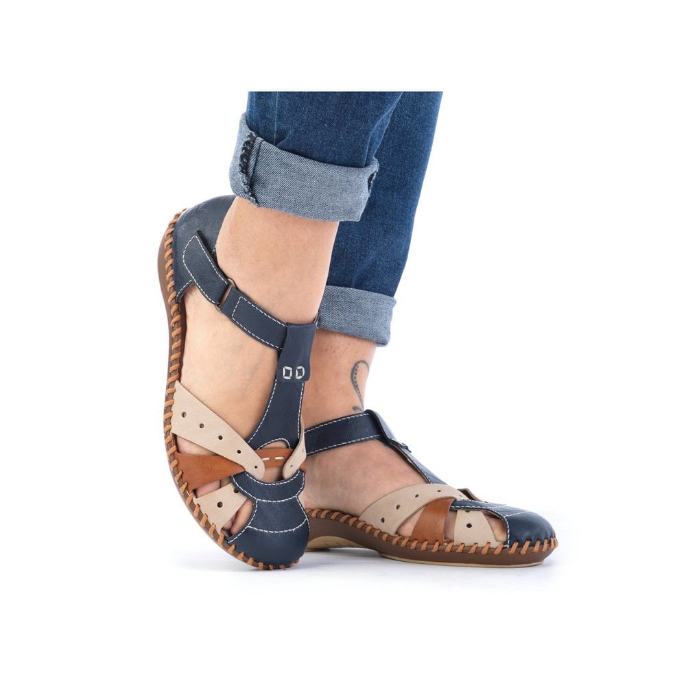 Womens Rieker Bur-Fastener Sandals Blue