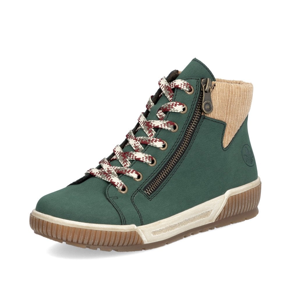 Womens Rieker Zipped Ankle Boots Green