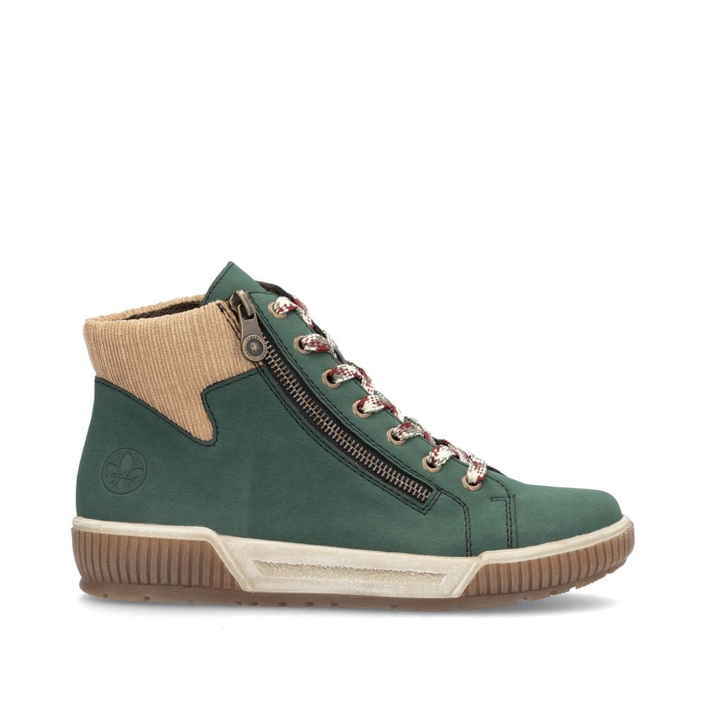 Womens Rieker Zipped Ankle Boots Green