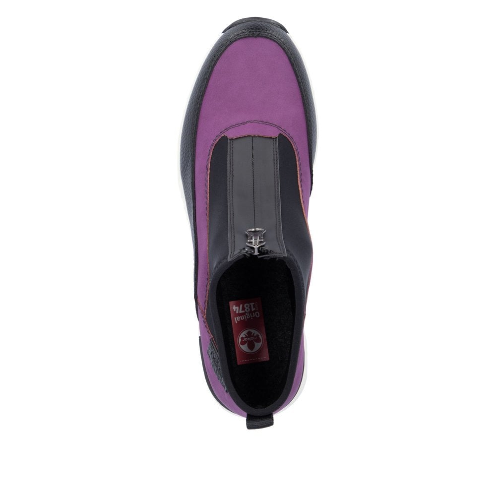 Womens Rieker Zipper Wedge Trainer-style Shoe Purple