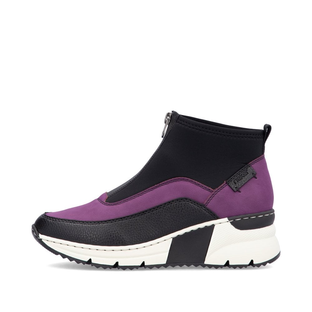 Womens Rieker Zipper Wedge Trainer-style Shoe Purple