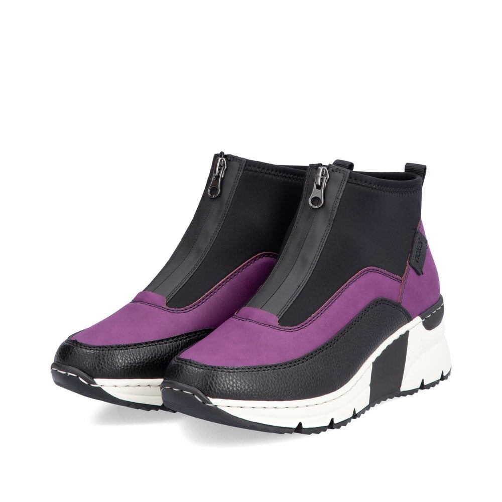 Womens Rieker Zipper Wedge Trainer-style Shoe Purple