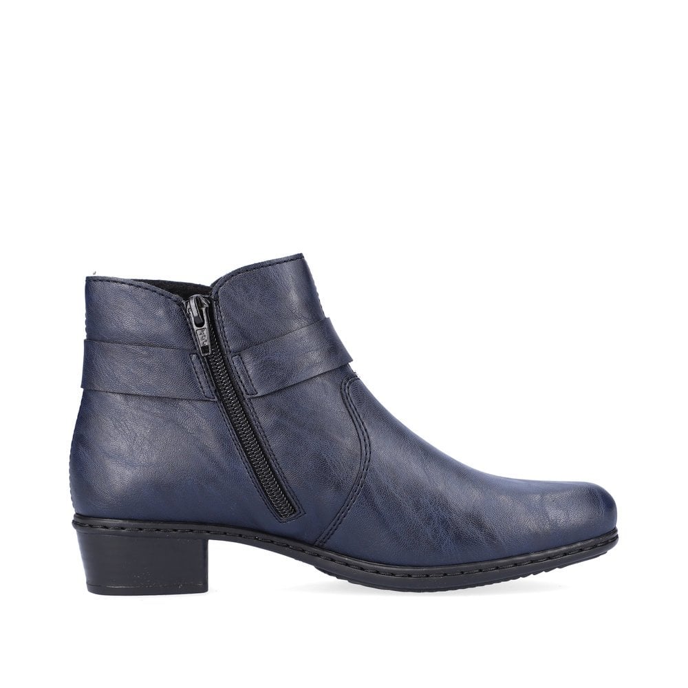 Womens Rieker Zipper Ankle Boots Blue