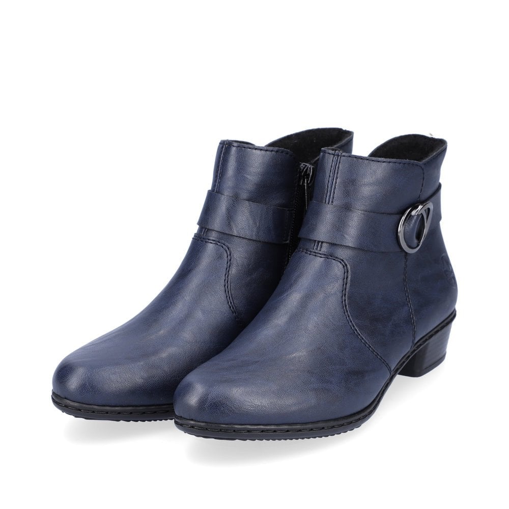 Womens Rieker Zipper Ankle Boots Blue