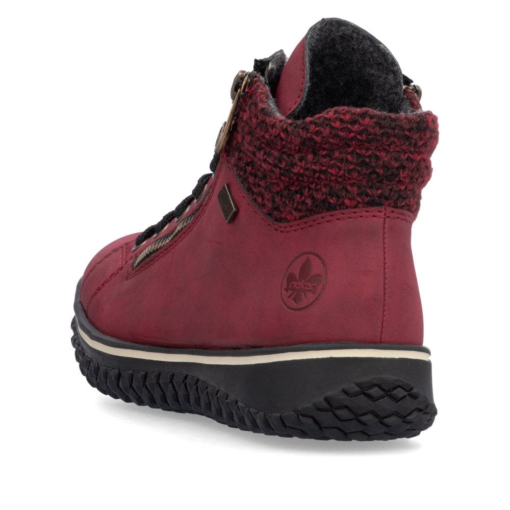 Womens Rieker Tex Water Resistant Ankle Boots Red