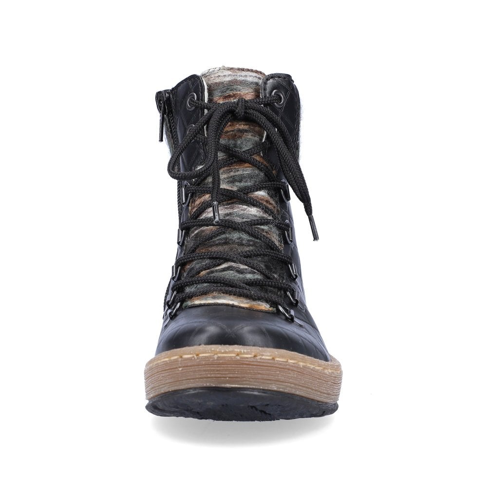 Womens Rieker Lace Up Boots Black