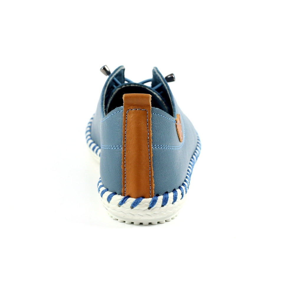 Womens Lunar St Ives Leather Casual Trainer Mid Blue