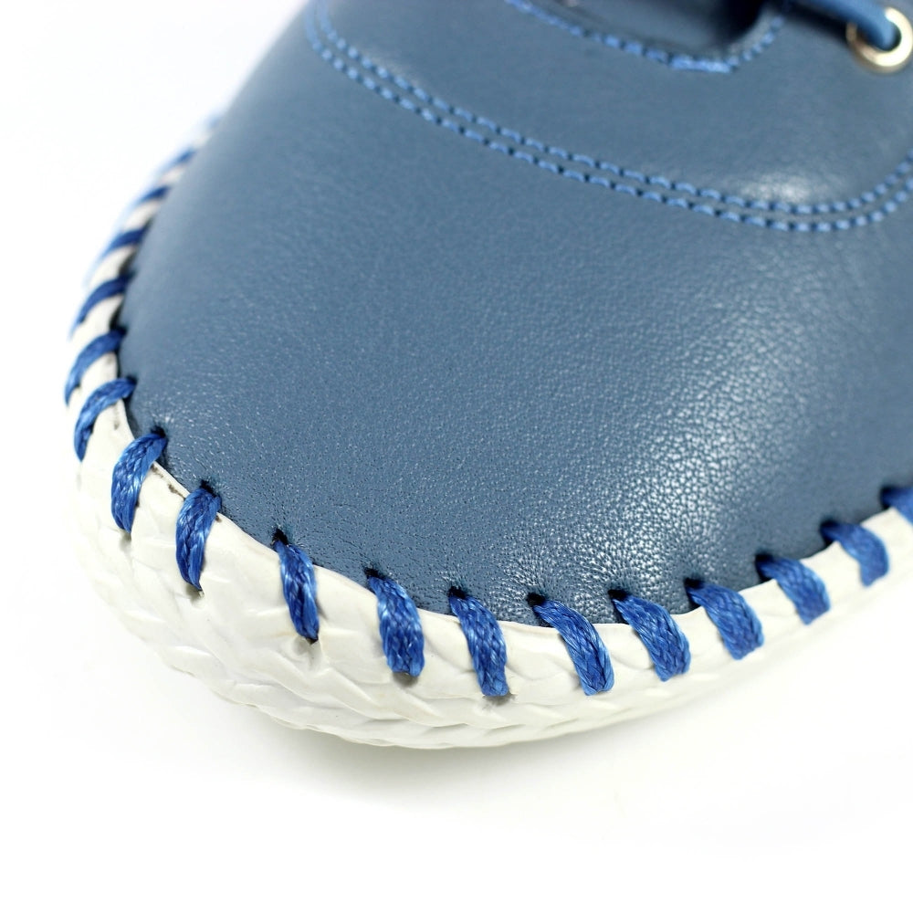 Womens Lunar St Ives Leather Casual Trainer Mid Blue