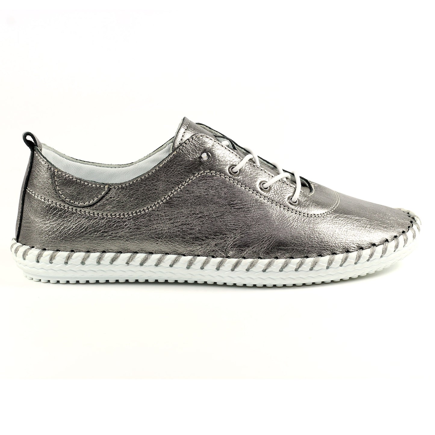 Womens Lunar Leather Plimsoll Pewter